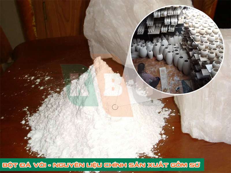 bột đá vôi sản xuất gốm sứ